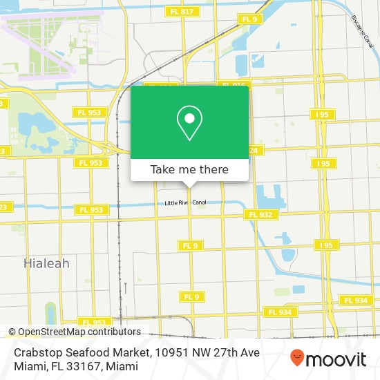 Mapa de Crabstop Seafood Market, 10951 NW 27th Ave Miami, FL 33167