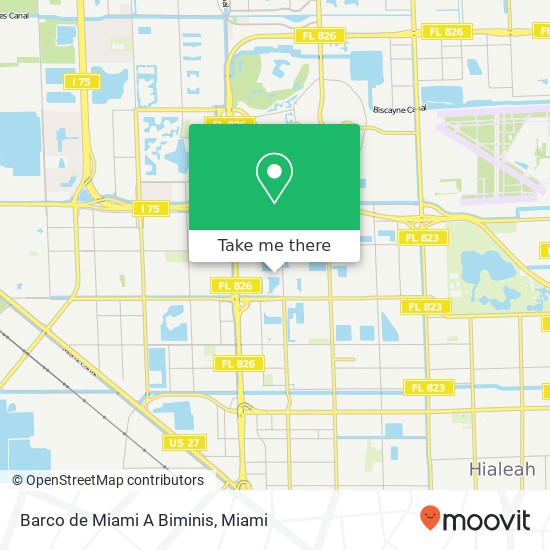 Mapa de Barco de Miami A Biminis