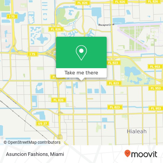 Mapa de Asuncion Fashions, 6730 W 13th Ave Hialeah, FL 33012