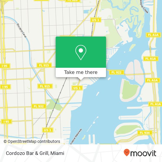 Mapa de Cordozo Bar & Grill, Biscayne Blvd Miami, FL 33181