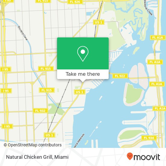 Mapa de Natural Chicken Grill, 11707 Biscayne Blvd North Miami, FL 33181