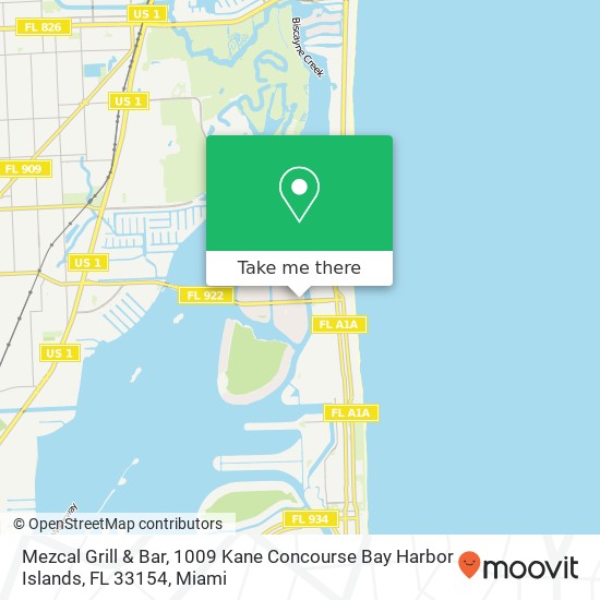 Mezcal Grill & Bar, 1009 Kane Concourse Bay Harbor Islands, FL 33154 map