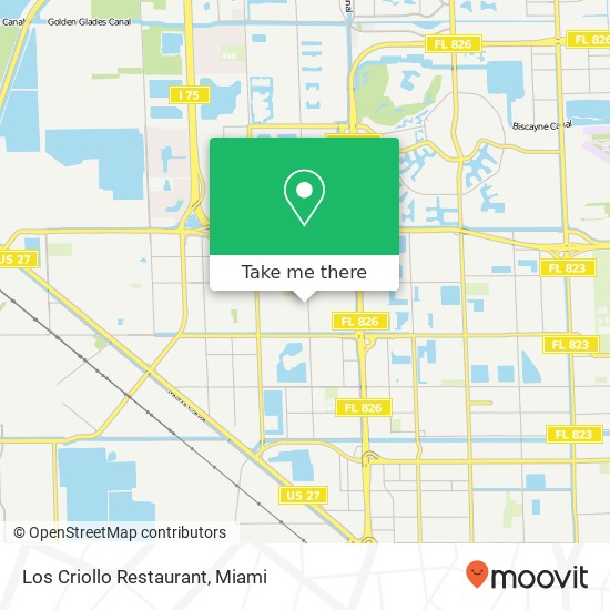 Mapa de Los Criollo Restaurant, 7250 W 24th Ave Hialeah, FL 33016