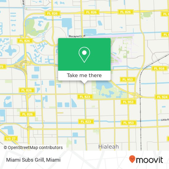 Mapa de Miami Subs Grill, 7395 W 4th Ave Hialeah, FL 33014