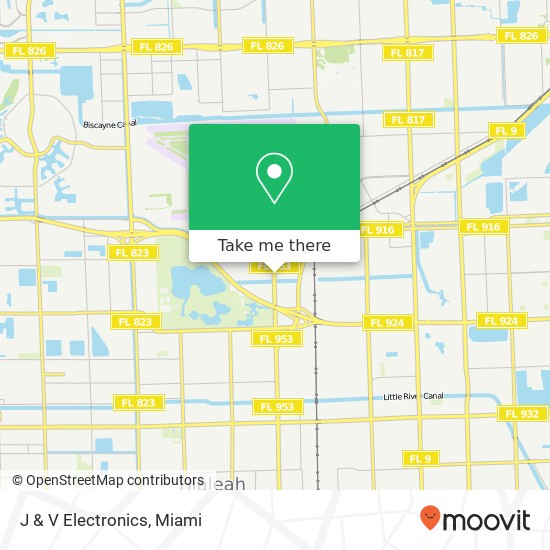 Mapa de J & V Electronics, 12705 NW 42nd Ave Opa-Locka, FL 33054