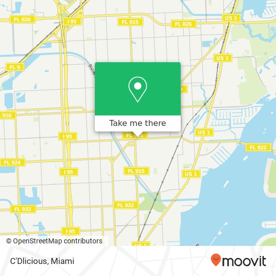 Mapa de C'Dlicious, 633 NE 125th St North Miami, FL 33161