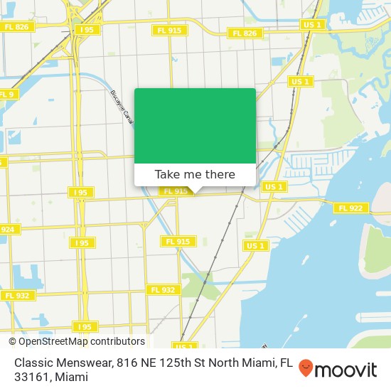 Mapa de Classic Menswear, 816 NE 125th St North Miami, FL 33161