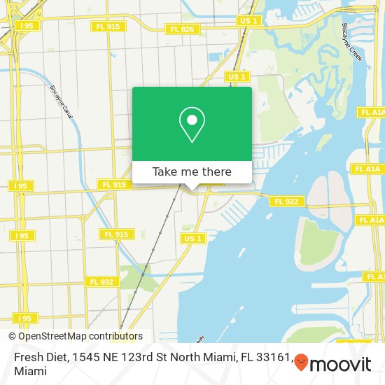 Mapa de Fresh Diet, 1545 NE 123rd St North Miami, FL 33161