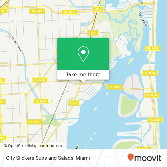 Mapa de City Slickers Subs and Salads, 1807 NE 123rd St North Miami, FL 33181