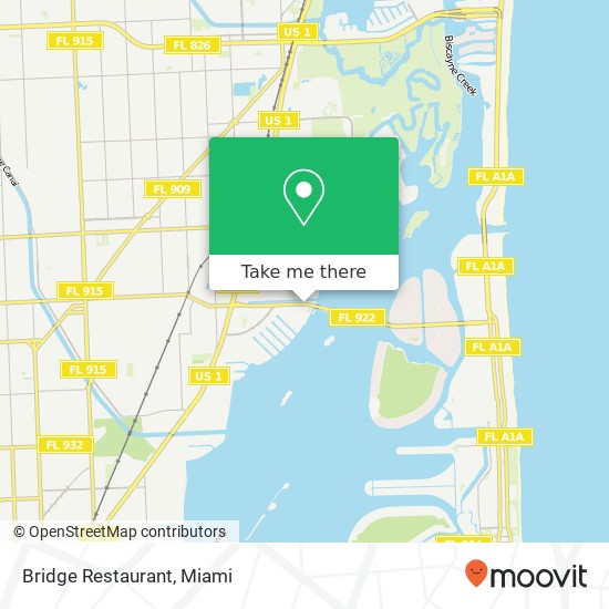 Mapa de Bridge Restaurant, 2286 NE 123rd St North Miami, FL 33181