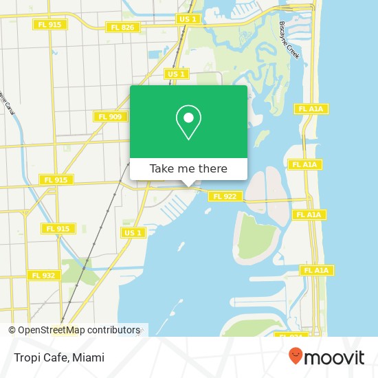Mapa de Tropi Cafe, 2210 NE 123rd St North Miami, FL 33181