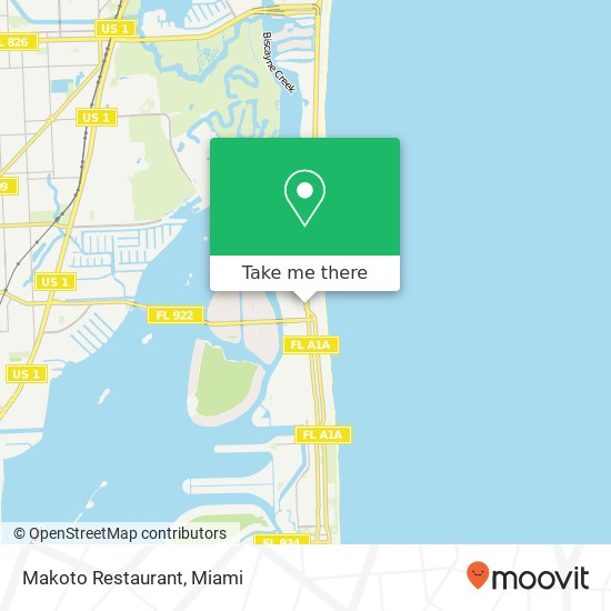 Mapa de Makoto Restaurant, 9700 Collins Ave Bal Harbour, FL 33154