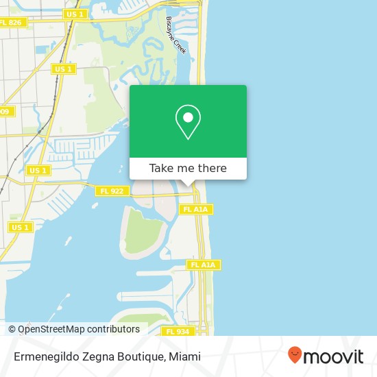 Mapa de Ermenegildo Zegna Boutique, 9700 Collins Ave Bal Harbour, FL 33154