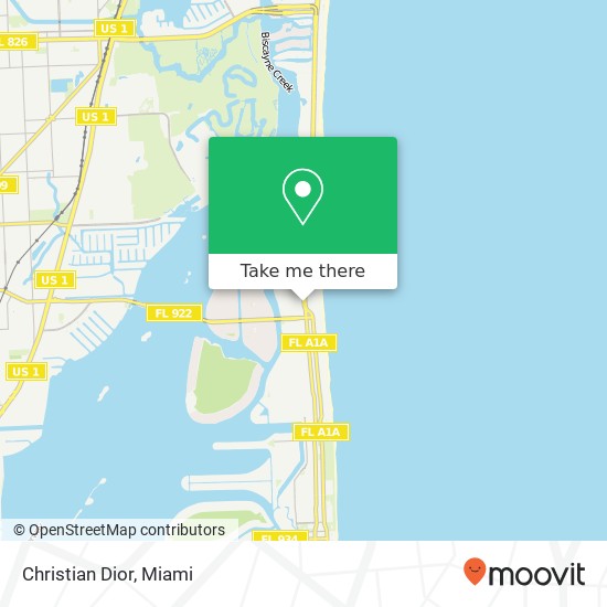 Mapa de Christian Dior, 9700 Collins Ave Bal Harbour, FL 33154