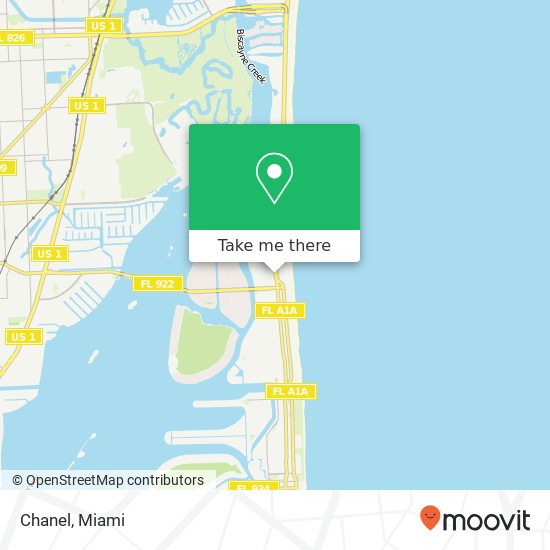 Mapa de Chanel, 9700 Collins Ave Bal Harbour, FL 33154