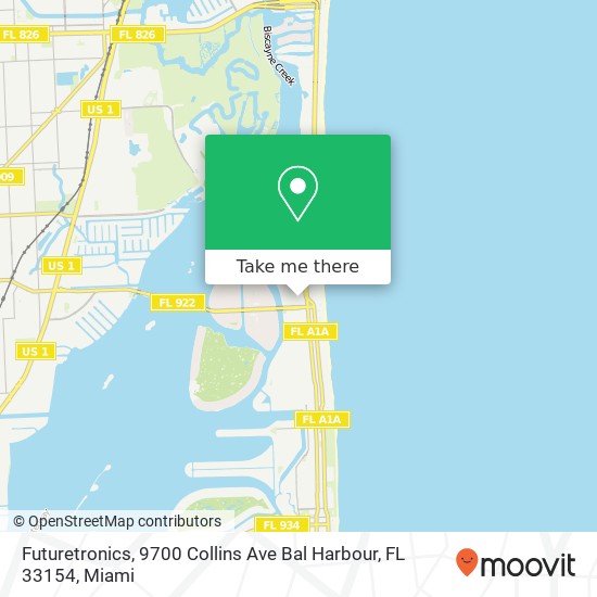 Mapa de Futuretronics, 9700 Collins Ave Bal Harbour, FL 33154