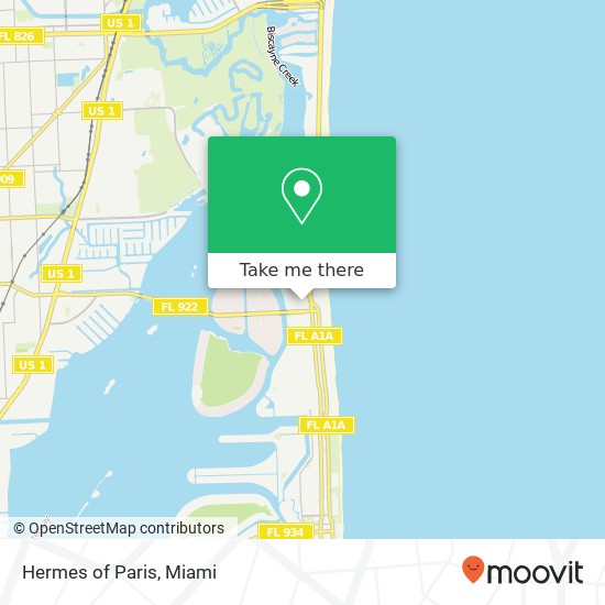 Mapa de Hermes of Paris, 9700 Collins Ave Bal Harbour, FL 33154