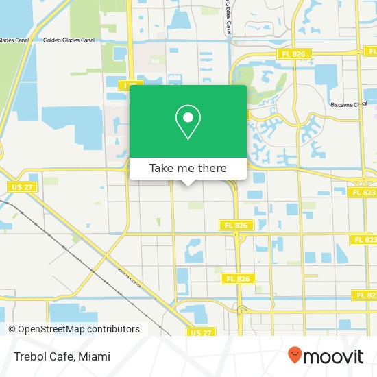 Mapa de Trebol Cafe, 7911 W 26th Ave Hialeah, FL 33016