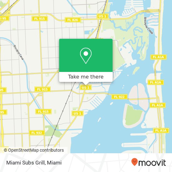 Mapa de Miami Subs Grill, 12605 Biscayne Blvd North Miami, FL 33181