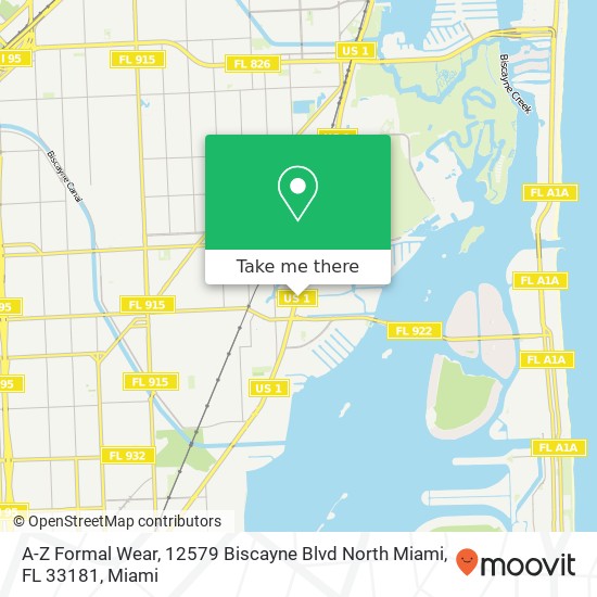 A-Z Formal Wear, 12579 Biscayne Blvd North Miami, FL 33181 map