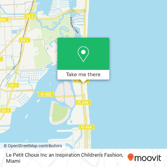 Mapa de Le Petit Choux Inc an Inspiration Children's Fashion, 10155 Collins Ave Bal Harbour, FL 33154