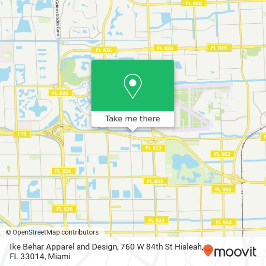 Mapa de Ike Behar Apparel and Design, 760 W 84th St Hialeah, FL 33014