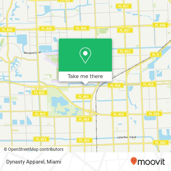 Mapa de Dynasty Apparel, 4153 NW 135th St Opa-Locka, FL 33054