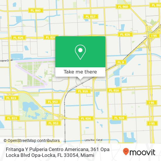 Mapa de Fritanga Y Pulperia Centro Americana, 361 Opa Locka Blvd Opa-Locka, FL 33054