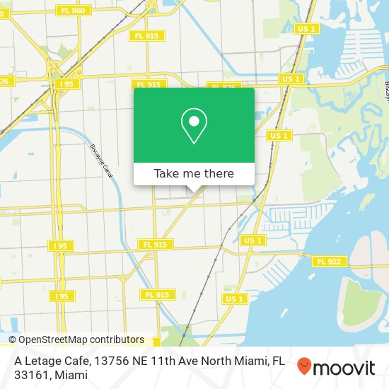 A Letage Cafe, 13756 NE 11th Ave North Miami, FL 33161 map