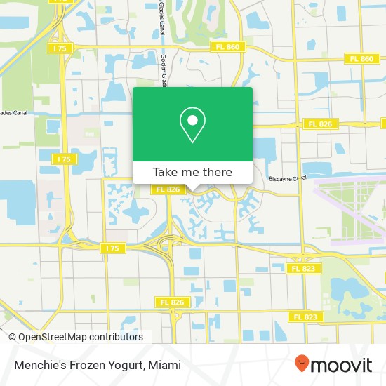 Mapa de Menchie's Frozen Yogurt, 7309 Miami Lakes Dr Miami Lakes, FL 33014