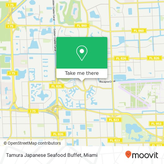 Mapa de Tamura Japanese Seafood Buffet, 6728 Main St Miami Lakes, FL 33014