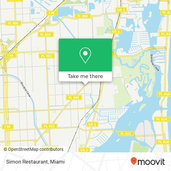 Mapa de Simon Restaurant, 14731 W Dixie Hwy Miami, FL 33181