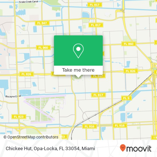 Mapa de Chickee Hut, Opa-Locka, FL 33054