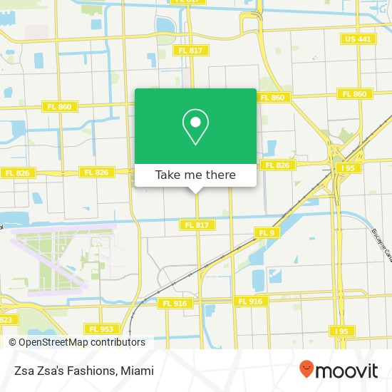 Mapa de Zsa Zsa's Fashions, 15980 NW 27th Ave Opa-Locka, FL 33054