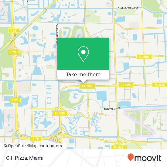 Mapa de Citi Pizza, 6824 NW 169th St Hialeah, FL 33015