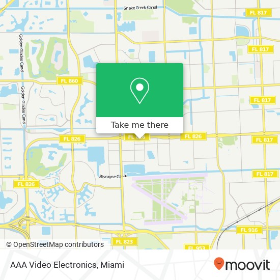 Mapa de AAA Video Electronics, 5260 NW 167th St Hialeah, FL 33014