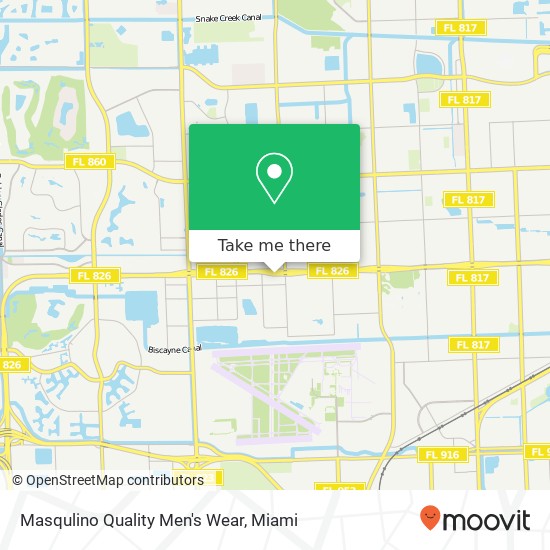 Mapa de Masqulino Quality Men's Wear, 4806 NW 167th St Miami Gardens, FL 33014