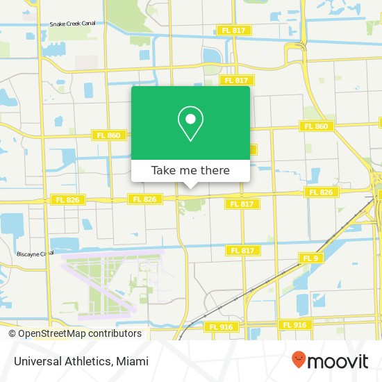 Mapa de Universal Athletics, 3381 NW 168th St Miami Gardens, FL 33056