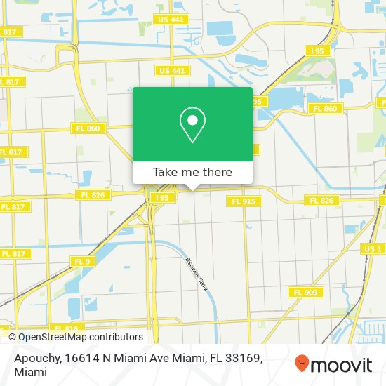 Mapa de Apouchy, 16614 N Miami Ave Miami, FL 33169