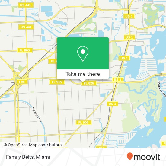 Mapa de Family Belts, 1421 NE 163rd St Miami, FL 33162