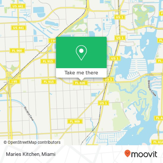 Mapa de Maries Kitchen, 1550 NE 164th St North Miami Beach, FL 33162