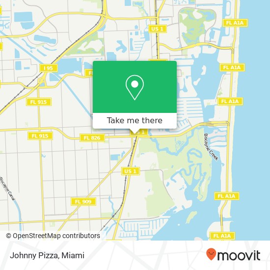 Mapa de Johnny Pizza, NE 163rd St North Miami Beach, FL 33160