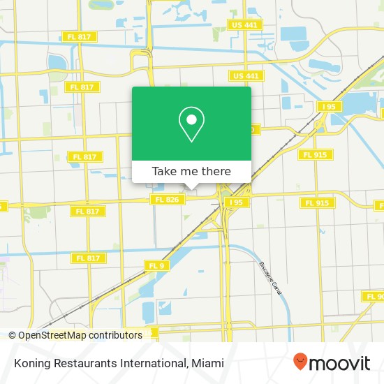 Mapa de Koning Restaurants International, 1000 Park Centre Blvd Miami, FL 33169