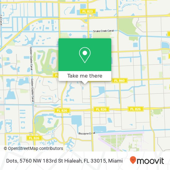 Mapa de Dots, 5760 NW 183rd St Hialeah, FL 33015