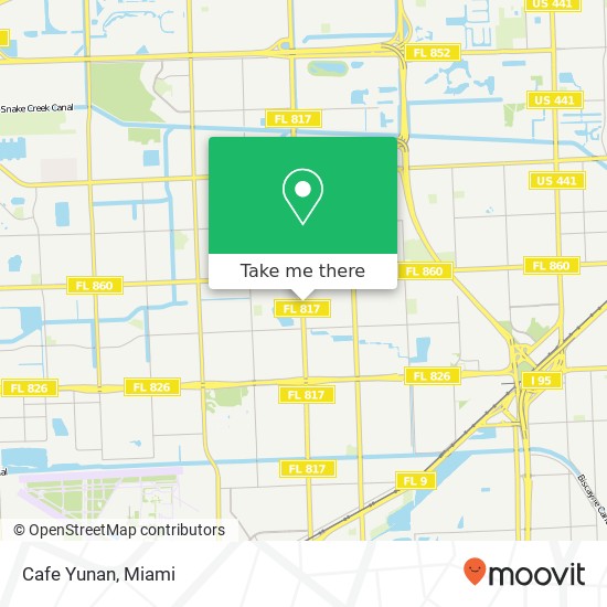 Mapa de Cafe Yunan, 17849 NW 27th Ave Miami Gardens, FL 33056