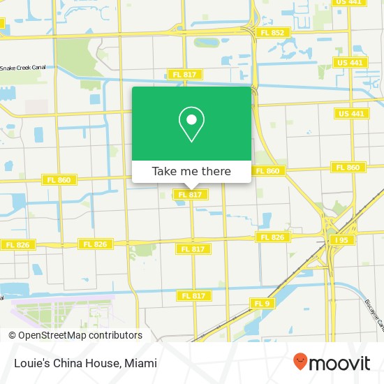 Mapa de Louie's China House, 17849 NW 27th Ave Miami Gardens, FL 33056