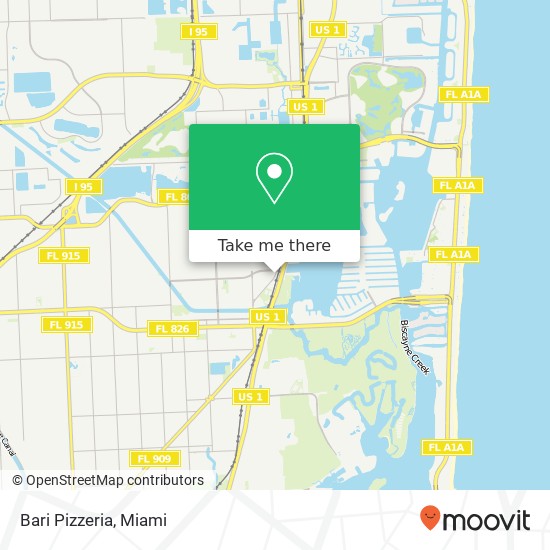 Mapa de Bari Pizzeria, 17168 W Dixie Hwy North Miami Beach, FL 33160