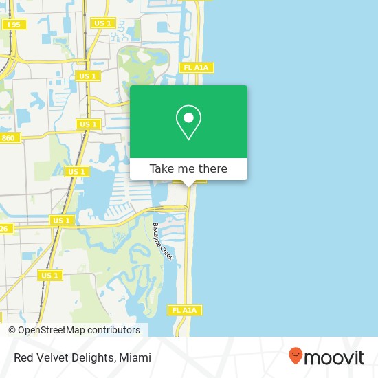 Mapa de Red Velvet Delights, 17100 Collins Ave Sunny Isles Beach, FL 33160