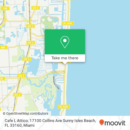 Cafe L Attico, 17100 Collins Ave Sunny Isles Beach, FL 33160 map