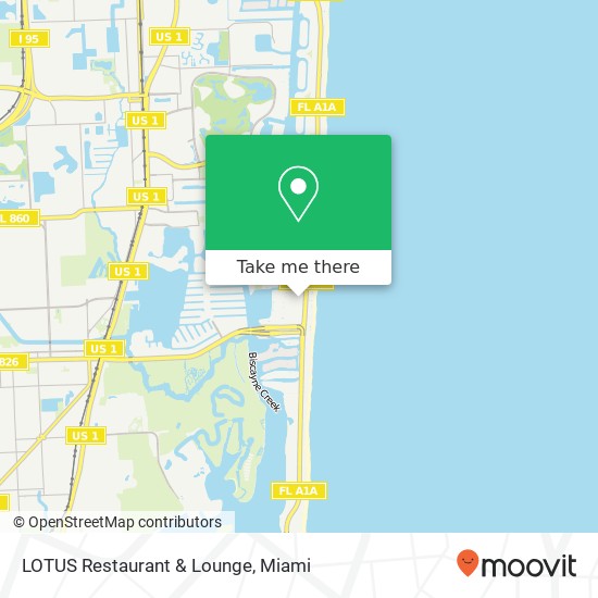 Mapa de LOTUS Restaurant & Lounge, 17082 Collins Ave Sunny Isles Beach, FL 33160